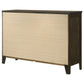 Wilkes Transitional 6-Drawer Dresser with Metal Knobs Dark Cocoa