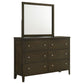 Wilkes 2-Piece Transitional 6-Drawer Dresser with Mirror Dark Cocoa