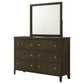 Wilkes 2-Piece Transitional 6-Drawer Dresser with Mirror Dark Cocoa