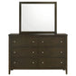 Wilkes 2-Piece Transitional 6-Drawer Dresser with Mirror Dark Cocoa