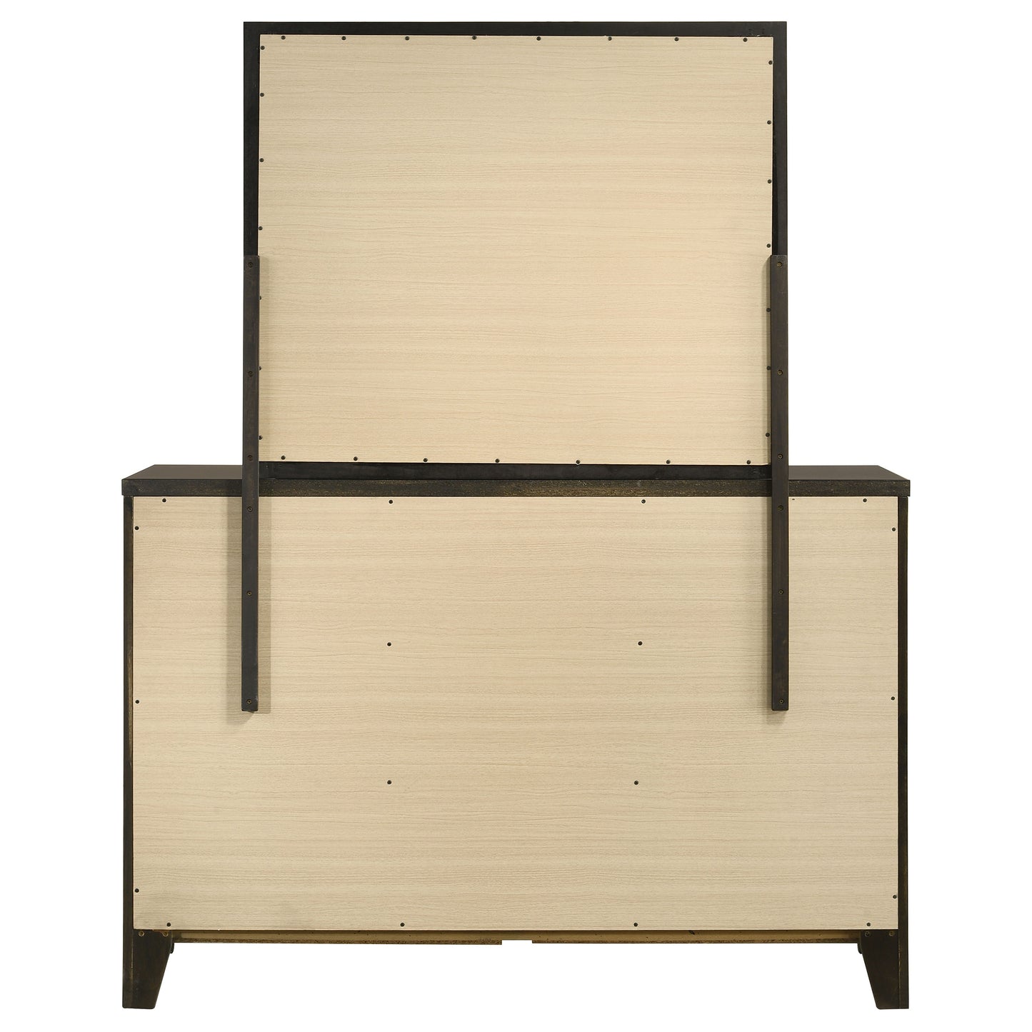 Wilkes 2-Piece Transitional 6-Drawer Dresser with Mirror Dark Cocoa