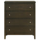 Wilkes Transitional 4-Drawer Chest with Metal Knobs Dark Cocoa