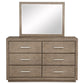 Kenora 6-drawer Dresser and Mirror Barley Brown