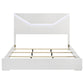 Ives Eastern King Panel Bed LED Headboard White High Gloss