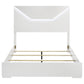 Ives Queen Panel Bed LED Headboard White High Gloss