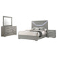 Ives 4-piece Queen Bedroom Set Grey High Gloss