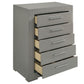 Ives 5-drawer Bedroom Chest of Drawers Grey High Gloss
