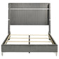 Lucia 61-inch Upholstered Queen Wingback Bed Grey