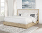 Kailani 52-inch Eastern King Wingback Bed Beige Oak
