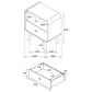 Robyn 2-drawer Nightstand Bedside Table Light Ash