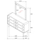 Robyn 6-drawer Bedroom Dresser and Mirror Light Ash