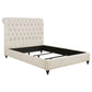 Devon 57-inch Upholstered California King Panel Bed Beige