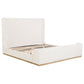 Nala Eastern King Bouclé Upholstered Platform Bed Cream