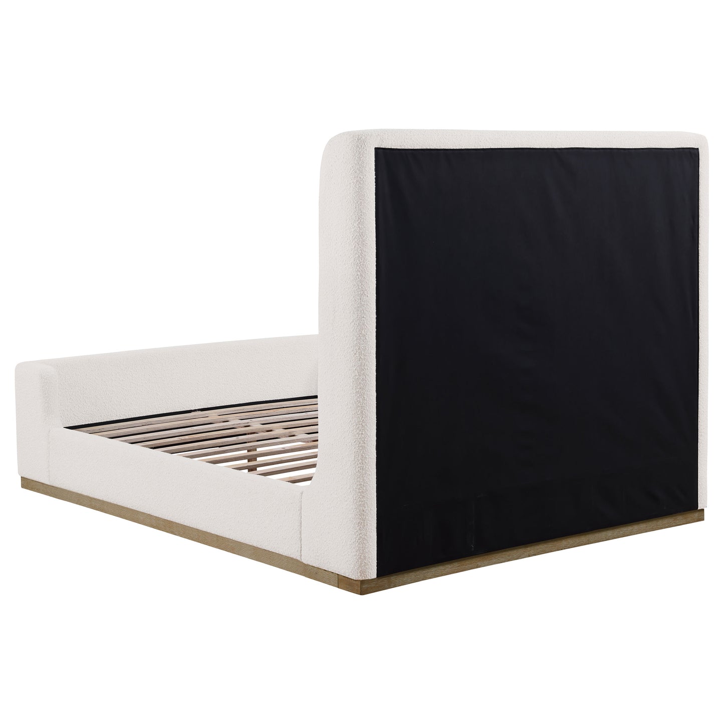 Nala Queen Bouclé Upholstered Platform Bed Cream