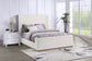 Nala Queen Bouclé Upholstered Platform Bed Cream