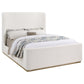 Nala Queen Bouclé Upholstered Platform Bed Cream
