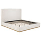 Knox Eastern King Bouclé Upholstered Platform Bed Cream