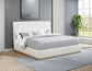 Knox Eastern King Bouclé Upholstered Platform Bed Cream