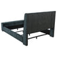 Preston Upholstered Eastern King Audio Flame Visualizer Bed Dark Blue