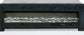 Preston Upholstered Eastern King Audio Flame Visualizer Bed Dark Blue
