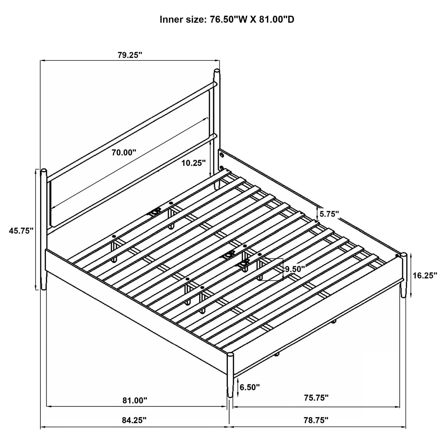Mason 46-inch Eastern King Panel Platform Bed Light Brown