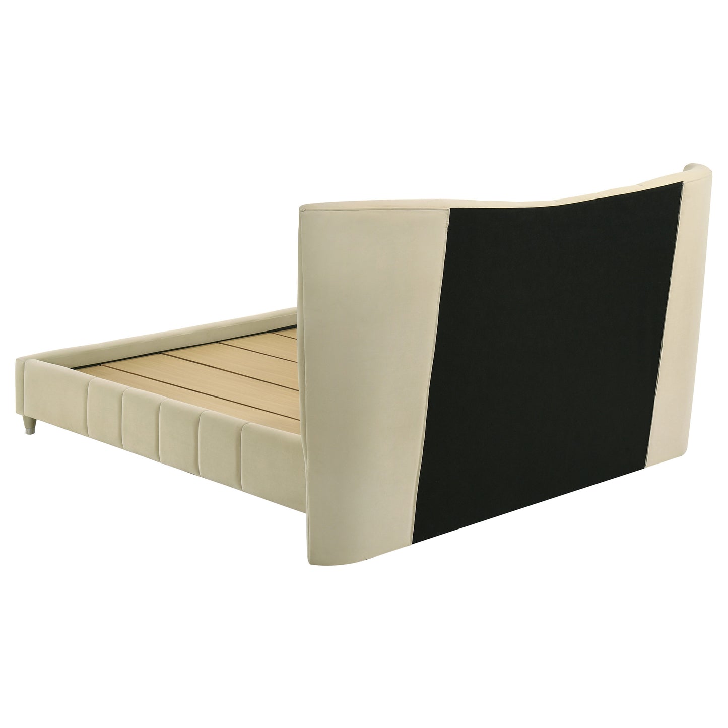 Evelyn Upholstered Queen Panel Platform Bed Ivory