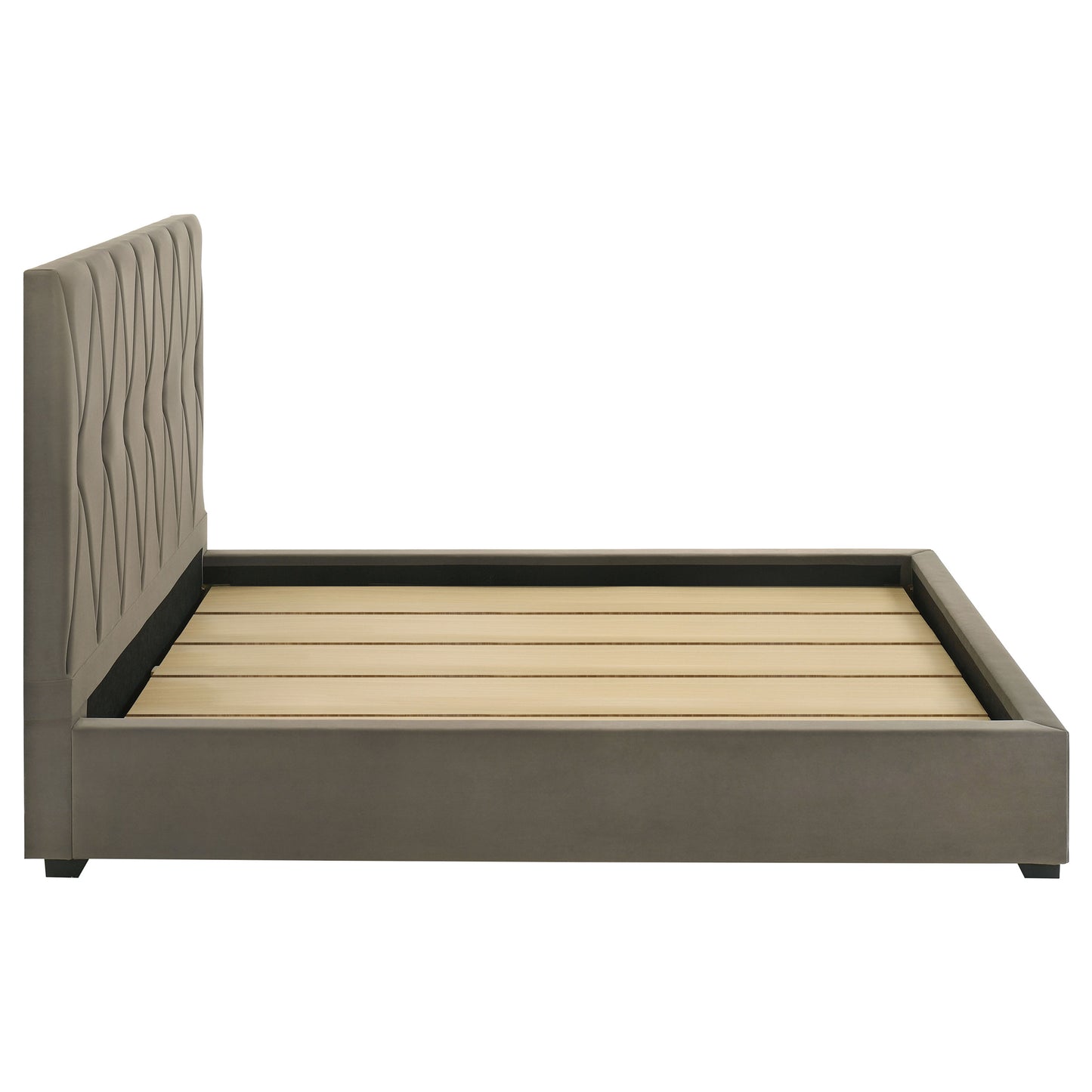 Delsea Upholstered Queen Panel Platform Bed Light Brown