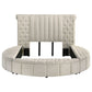 Sonya Upholstered Queen Round Storage Bed Ivory