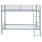 Carson Twin-Over-Twin Steel Bunk Bed with Angled Ladder Glossy Silver