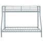 Carson Twin-Over-Full Steel Bunk Bed with Dual Ladders Glossy Silver