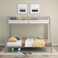 Carson Twin-Over-Full Steel Bunk Bed with Dual Ladders Glossy Silver