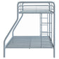 Carson Twin-Over-Full Steel Bunk Bed with Dual Ladders Glossy Silver