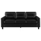 Scotland Faux Leather Upholstered Track Arm Sofa Black
