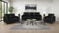 Scotland Faux Leather Upholstered Track Arm Sofa Black