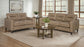 Scotland 2-piece Faux Leather Upholstered Sofa Set Brown