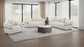 Jeanette 3-piece Fabric Upholstered Round Arm Sofa Set Beige