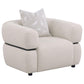 Jeanette Fabric Upholstered Round Arm Accent Chair Beige