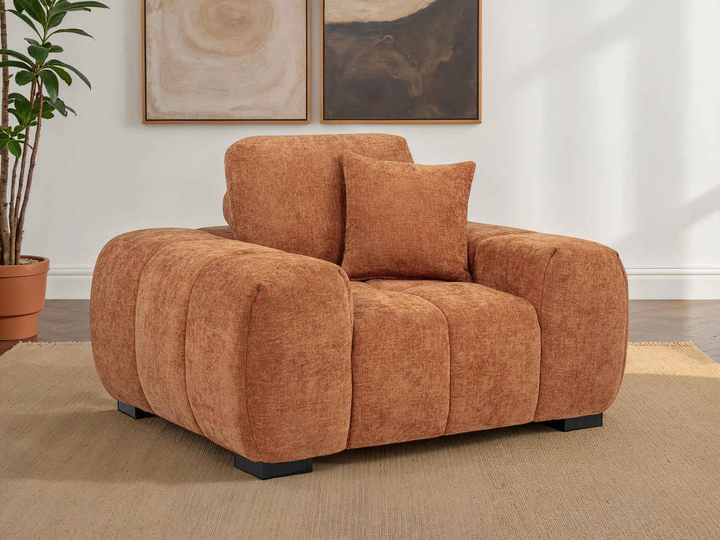 Octavia Tufted Upholstered Accent Chair Orange