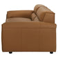 Buxton Top Grain Leather Upholstered Sofa Orange