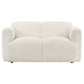 Dorset 2-piece Upholstered Round Track Arm Sofa Set White