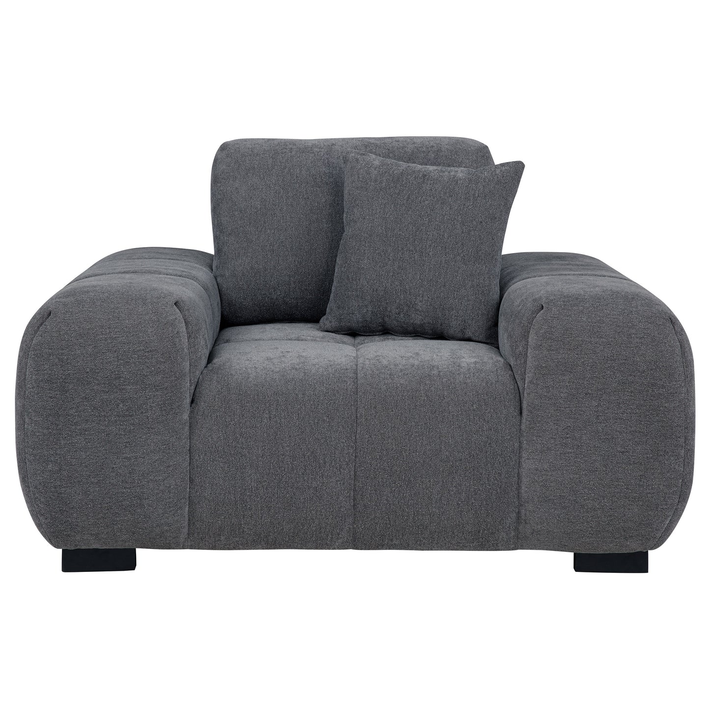 Octavia Tufted Upholstered Accent Chair Charcoal Grey