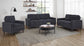 Bowen II Fabric Upholstered Track Arm Loveseat Steel Grey