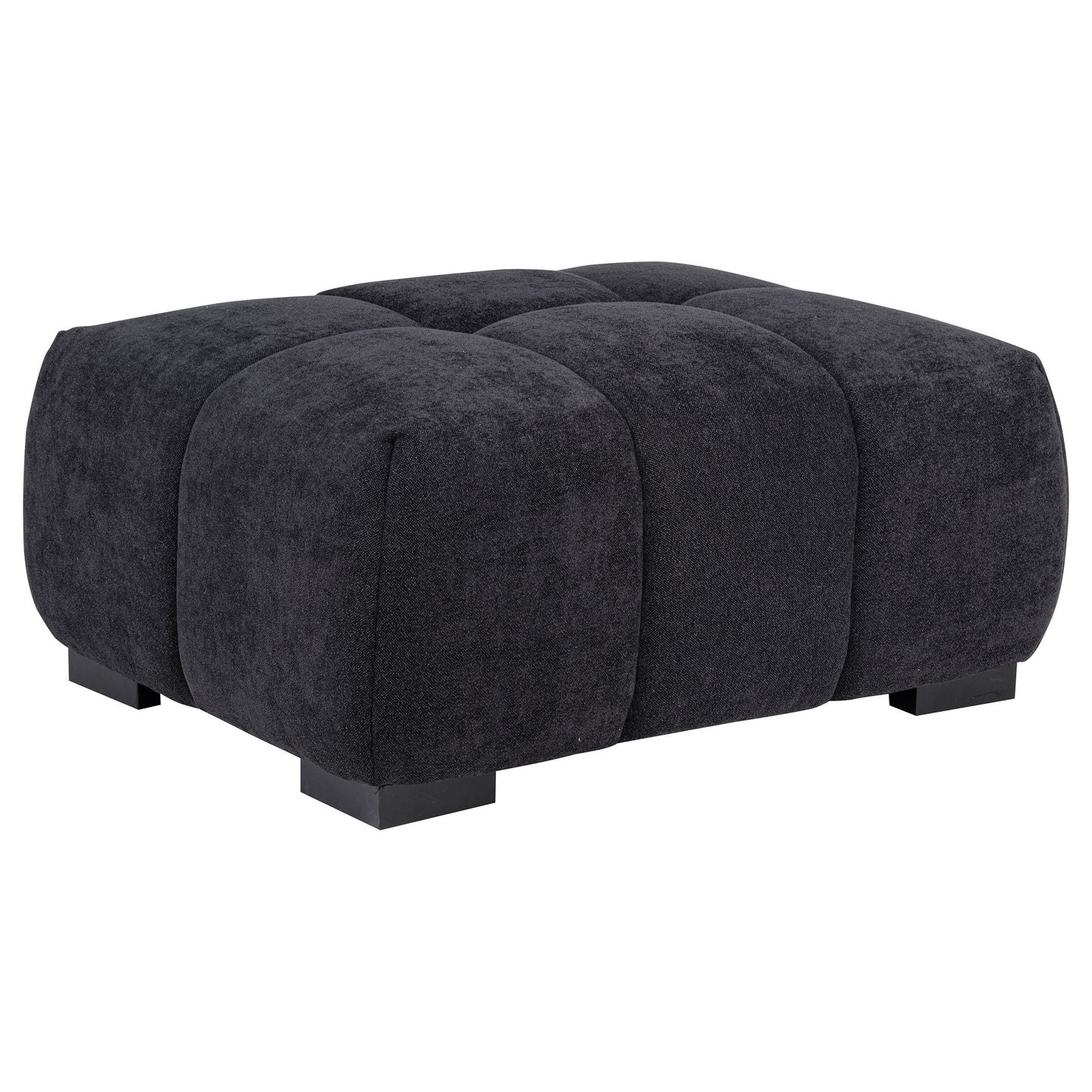 Octavia Tufted Upholstered Rectangular Ottoman Black