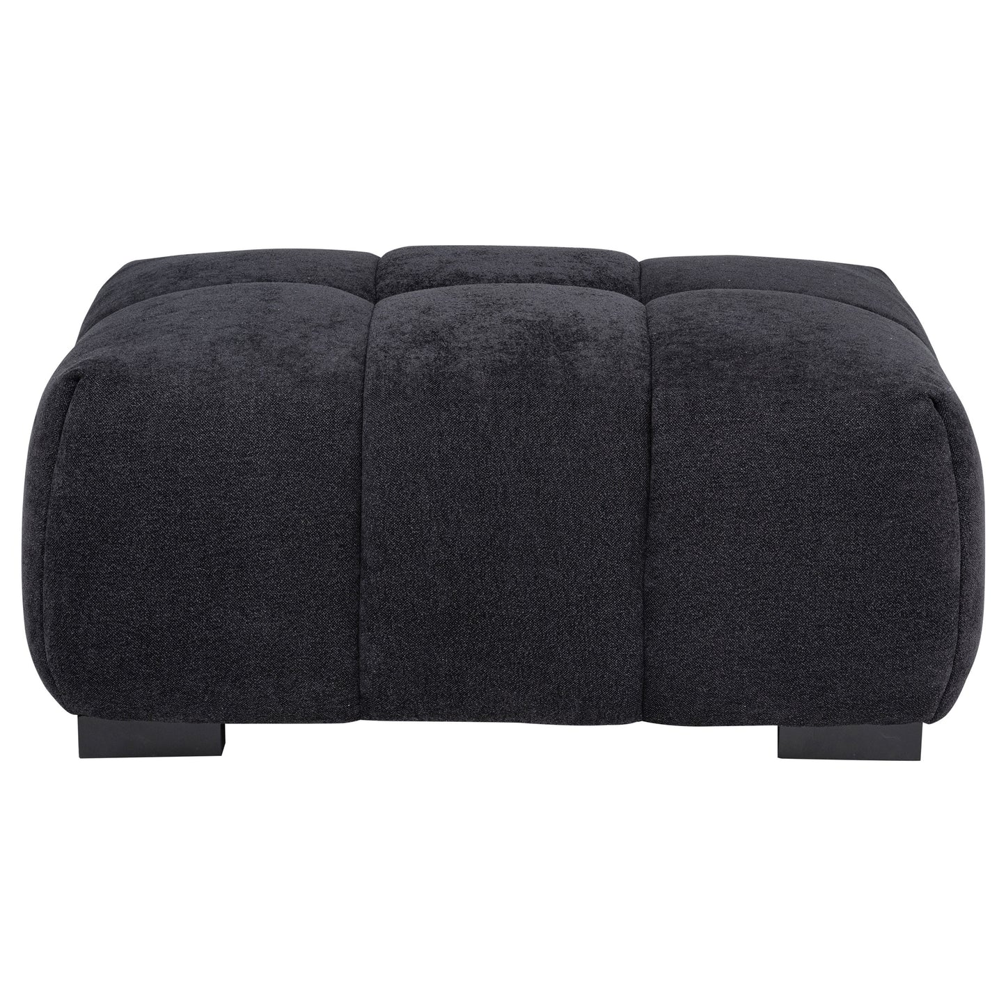Octavia Tufted Upholstered Rectangular Ottoman Black