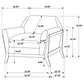 Vaughn 3-piece Fabric Upholstered Flared Arm Sofa Set Grey