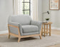 Vaughn Fabric Upholstered Flared Arm Accent Chair Grey