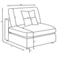Serene Upholstered Armless Chair Charcoal