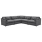 Hobson Upholstered Armless Chair Charcoal