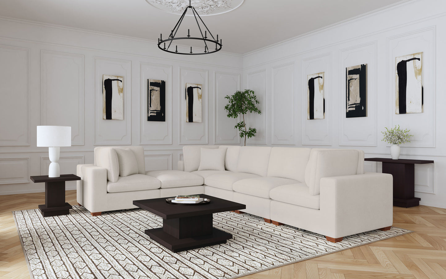 Lakeview Upholstered Armless Chair Ivory