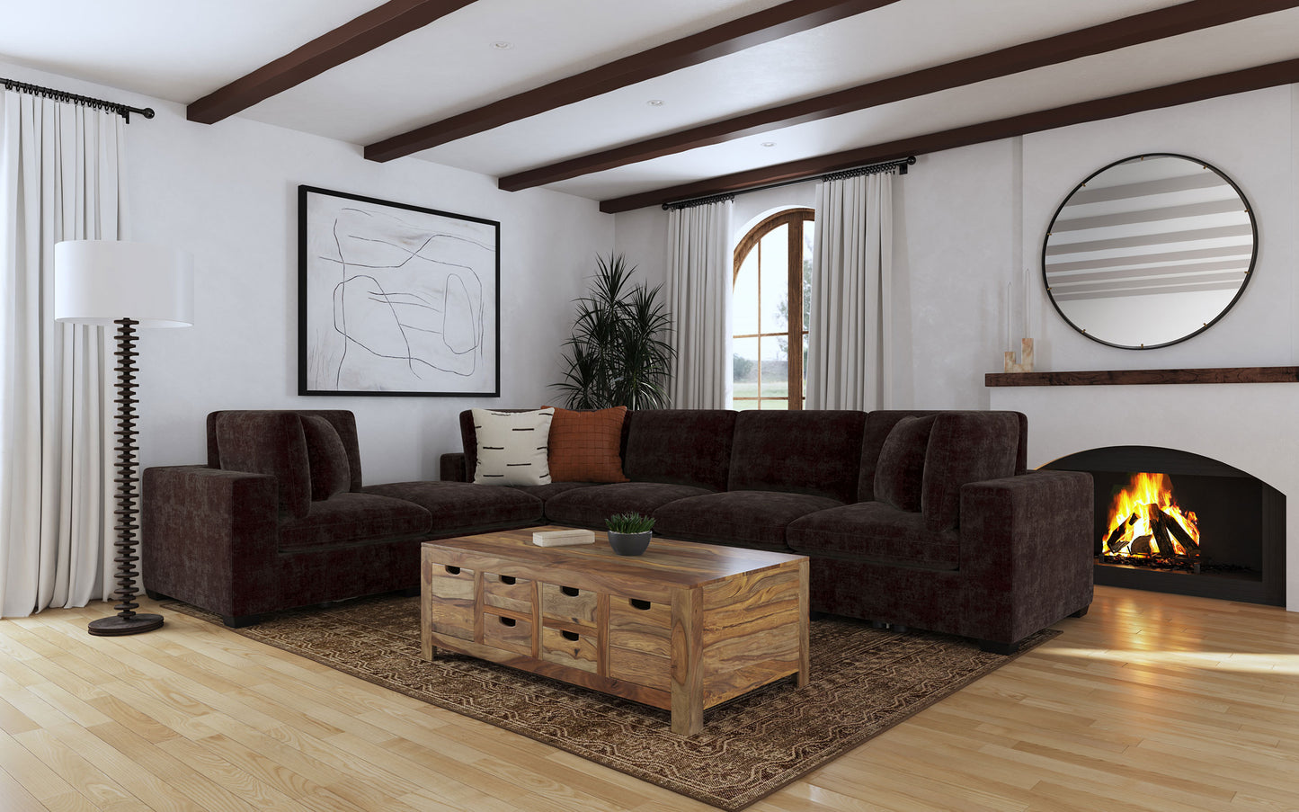 Lakeview Upholstered Armless Chair Dark Chocolate
